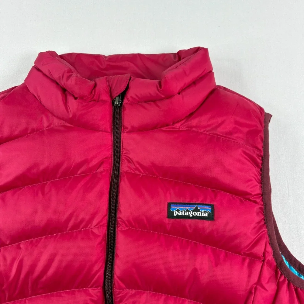 Patagonia Down Sweater Vest Girls 2XL Pink Full Zip‎ Outdoor Kids